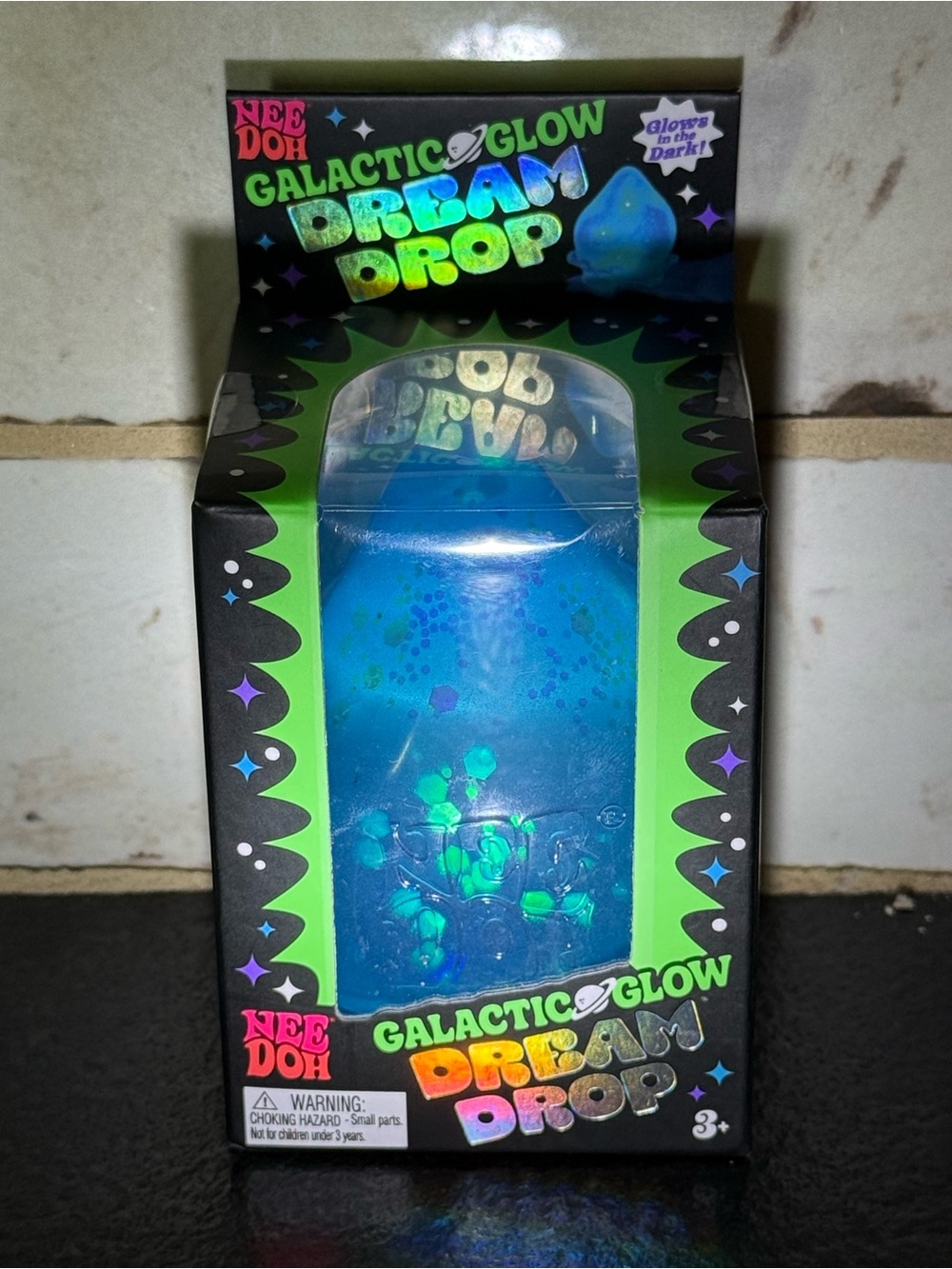 NeeDoh Galactic Glow Dream Drop - Blue Glow in the dark